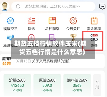 期货五档行情软件玉米(期货五档行情是什么意思)