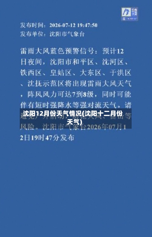 沈阳12月份天气情况(沈阳十二月份天气)