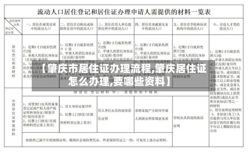 【肇庆市居住证办理流程,肇庆居住证怎么办理,要哪些资料】-第2张图片