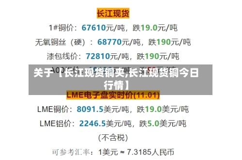 关于【长江现货铜夹,长江现货铜今日行情】