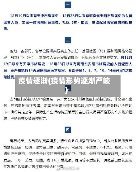 疫情逐渐(疫情形势逐渐严峻)