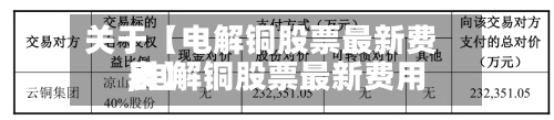 关于【电解铜股票最新费用
,电解铜股票最新费用
表】