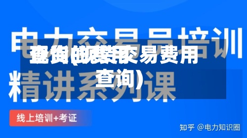 现货的费用查询(现货交易费用查询)-第2张图片
