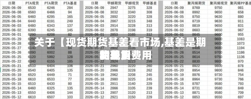 关于【现货期货基差看市场,基差是期货费用
和现货费用
的差】