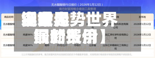 近来
【世界
铜费用
实时走势世界
铜的费用
最新报价】-第2张图片