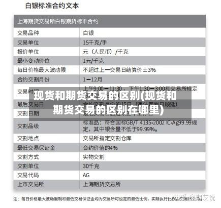 现货和期货交易的区别(现货和期货交易的区别在哪里)-第2张图片