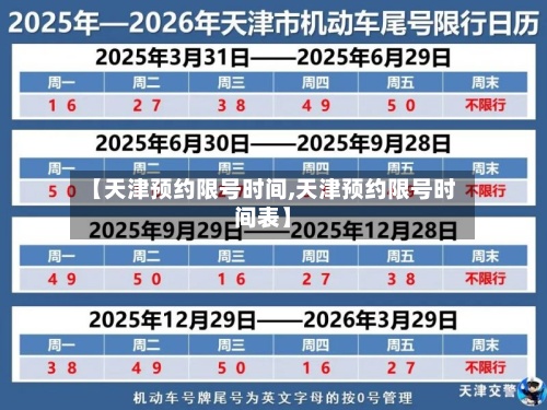 【天津预约限号时间,天津预约限号时间表】