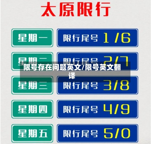 限号存在问题英文/限号英文翻译-第2张图片