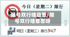限号双行啥意思/限号双行啥意思呀-第2张图片