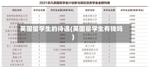 英国留学生的待遇(英国留学生有钱吗)
