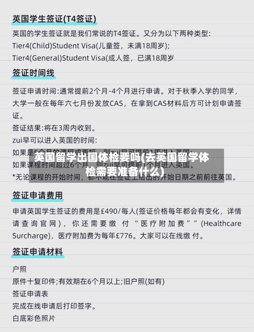 英国留学出国体检要吗(去英国留学体检需要准备什么)-第3张图片