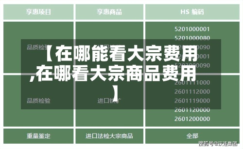 【在哪能看大宗费用
,在哪看大宗商品费用
】