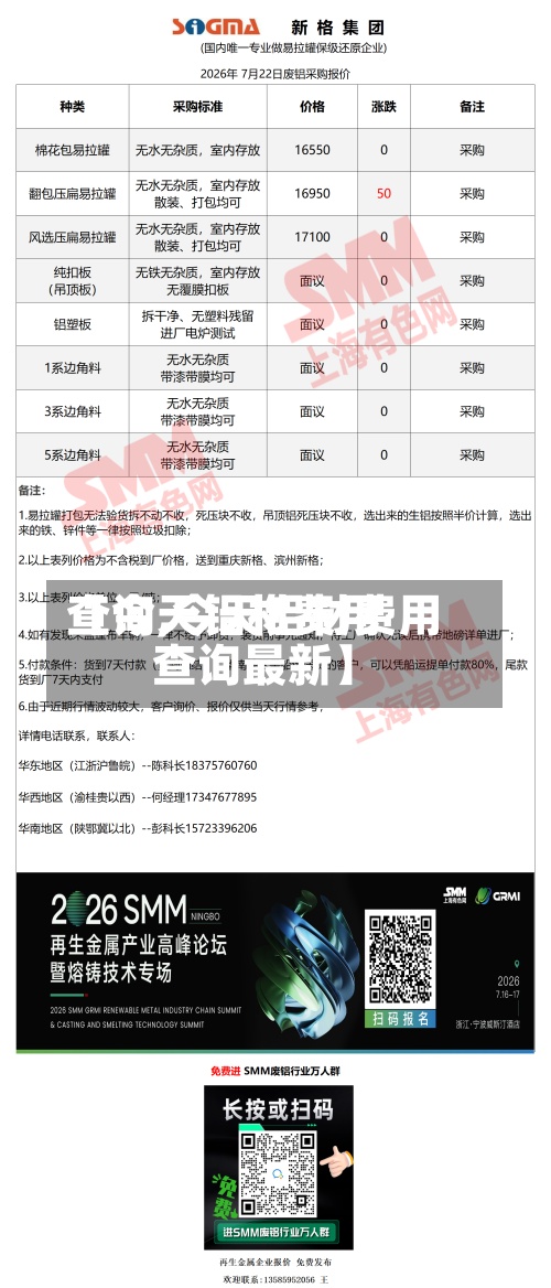 【今天铝材费用
查询,今天铝材费用
查询最新】