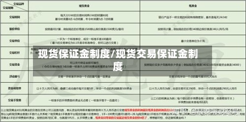 现货保证金制度/现货交易保证金制度-第2张图片