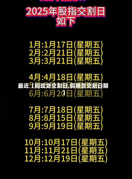 最近【铜现货交割日,铜期货交割日期】