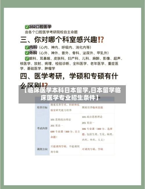 【临床医学本科日本留学,日本留学临床医学专业招生条件】-第2张图片