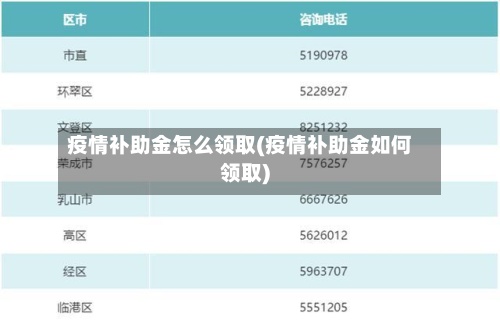 疫情补助金怎么领取(疫情补助金如何领取)-第2张图片
