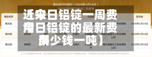 近来
【今日铝锭一周费用
今日铝锭的最新费用
多少钱一吨】-第2张图片