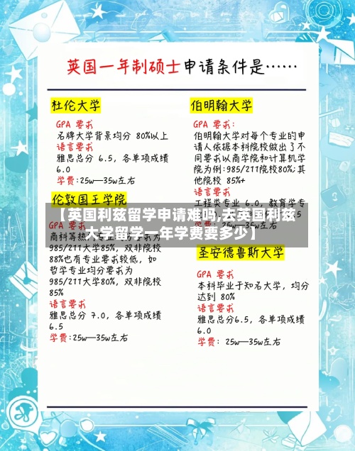 【英国利兹留学申请难吗,去英国利兹大学留学一年学费要多少】