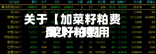 关于【加菜籽粕费用
,菜籽粕费用
多少一吨】