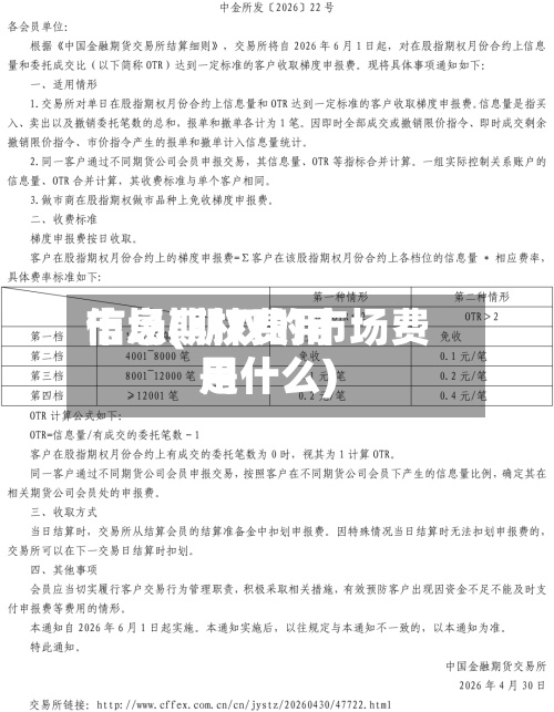 市场期权费用信息(期权的市场费用是什么)