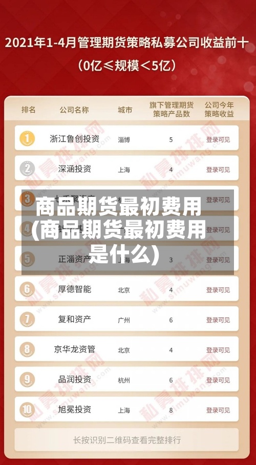 商品期货最初费用(商品期货最初费用是什么)