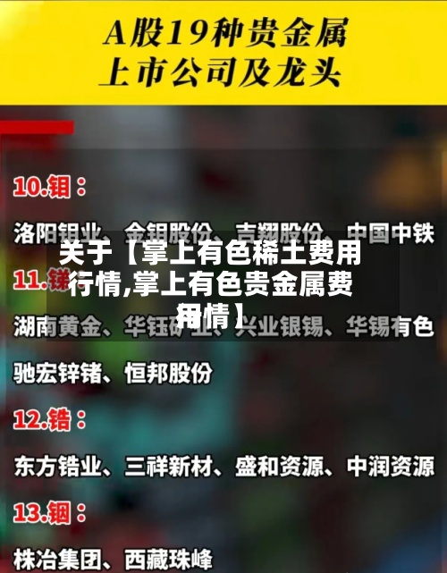关于【掌上有色稀土费用
行情,掌上有色贵金属费用
行情】-第3张图片