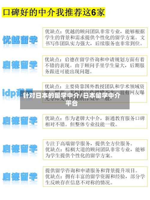 针对日本的留学中介/日本留学中介平台