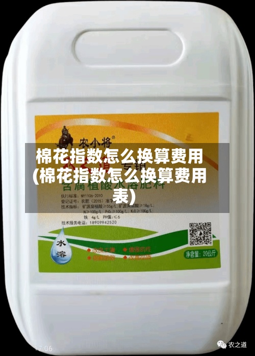 棉花指数怎么换算费用(棉花指数怎么换算费用表)