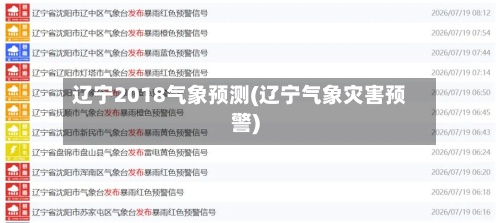 辽宁2018气象预测(辽宁气象灾害预警)-第2张图片