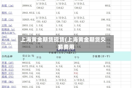 上海黄金期货现货(上海黄金期货交易费用)