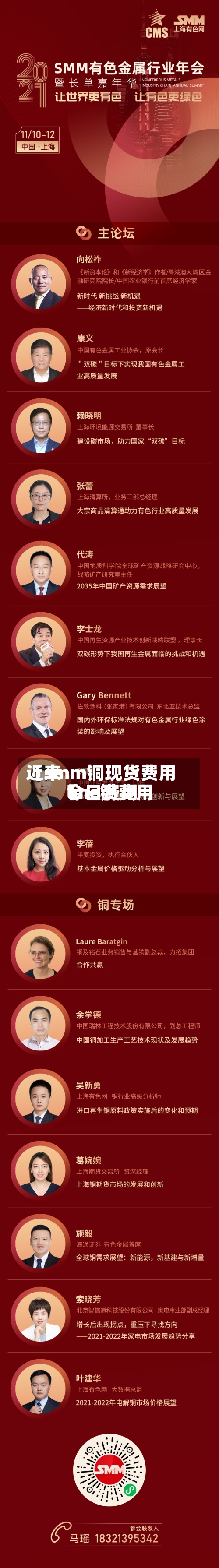 近来【smm铜现货费用lme铜费用今日费用】