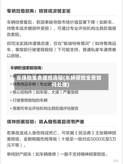 车保险全责理赔流程(车辆保险全责如何处理)