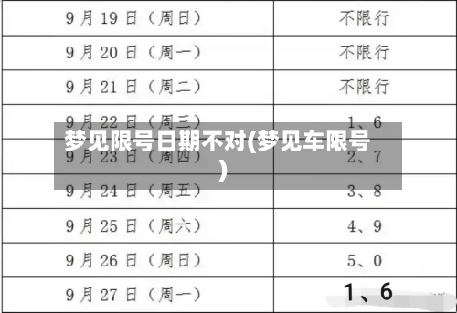 梦见限号日期不对(梦见车限号)