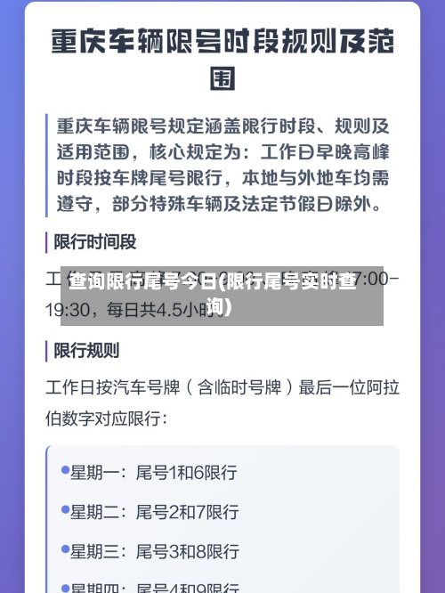 查询限行尾号今日(限行尾号实时查询)-第2张图片