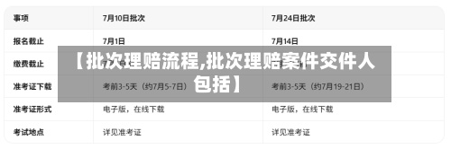 【批次理赔流程,批次理赔案件交件人包括】-第3张图片