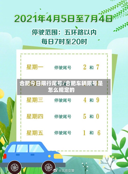 合肥今日限行尾号/合肥车辆限号是怎么规定的-第3张图片