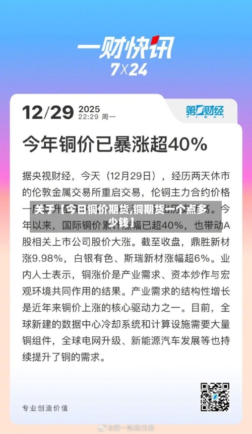 关于【今日铜价期货,铜期货一个点多少钱】