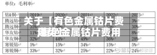 关于【有色金属钴片费用,有色金属钴片费用走势】