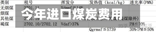 今年进口煤炭费用
/今年进口煤炭费用
表-第3张图片