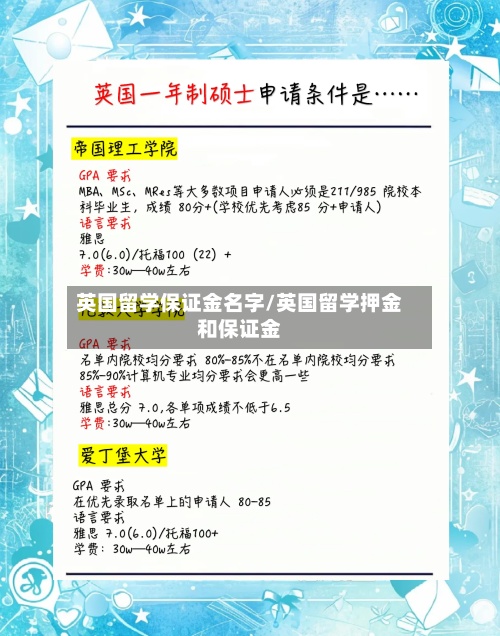 英国留学保证金名字/英国留学押金和保证金-第3张图片