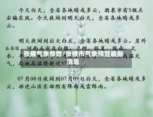 张掖气象参数/张掖市气象预警最新消息-第2张图片