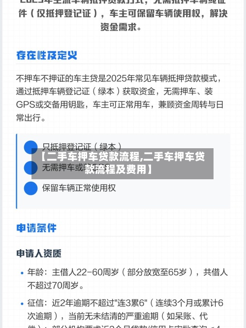 【二手车押车贷款流程,二手车押车贷款流程及费用】-第3张图片