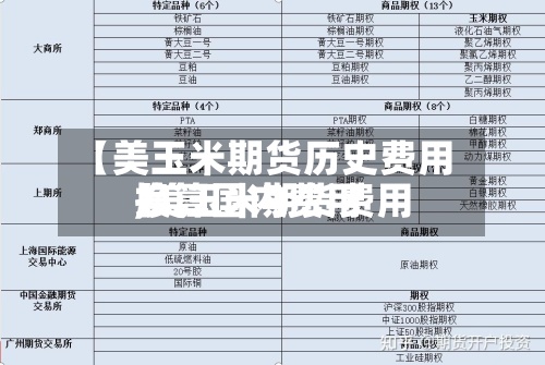 【美玉米期货历史费用,美玉米期货费用换算国内费用】