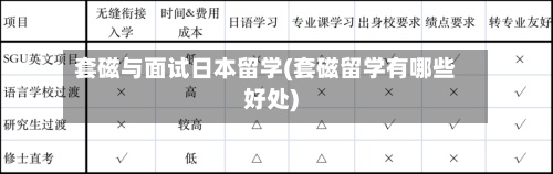 套磁与面试日本留学(套磁留学有哪些好处)