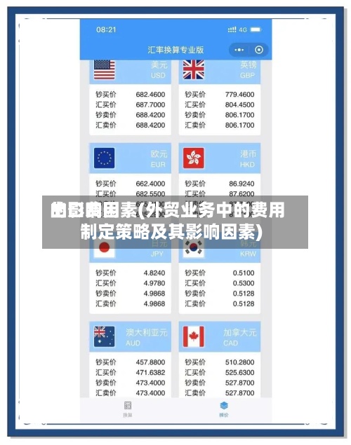 出口费用的影响因素(外贸业务中的费用制定策略及其影响因素)