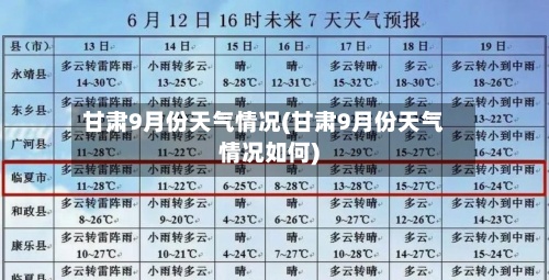 甘肃9月份天气情况(甘肃9月份天气情况如何)-第2张图片
