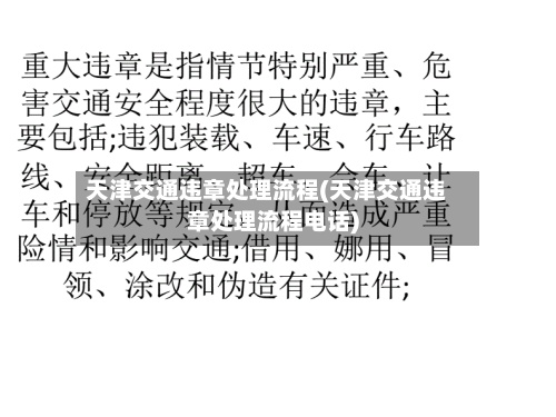 天津交通违章处理流程(天津交通违章处理流程电话)