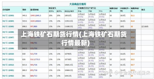 上海铁矿石期货行情(上海铁矿石期货行情最新)
