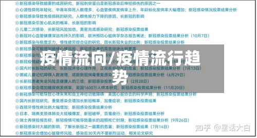 疫情流向/疫情流行趋势